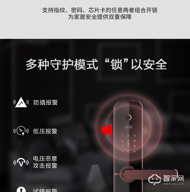 国民智能密码锁 语音提示门锁 手机APP指纹锁