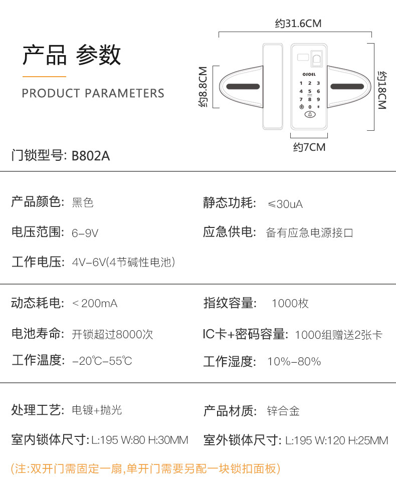 玻璃门密码锁说明书图片